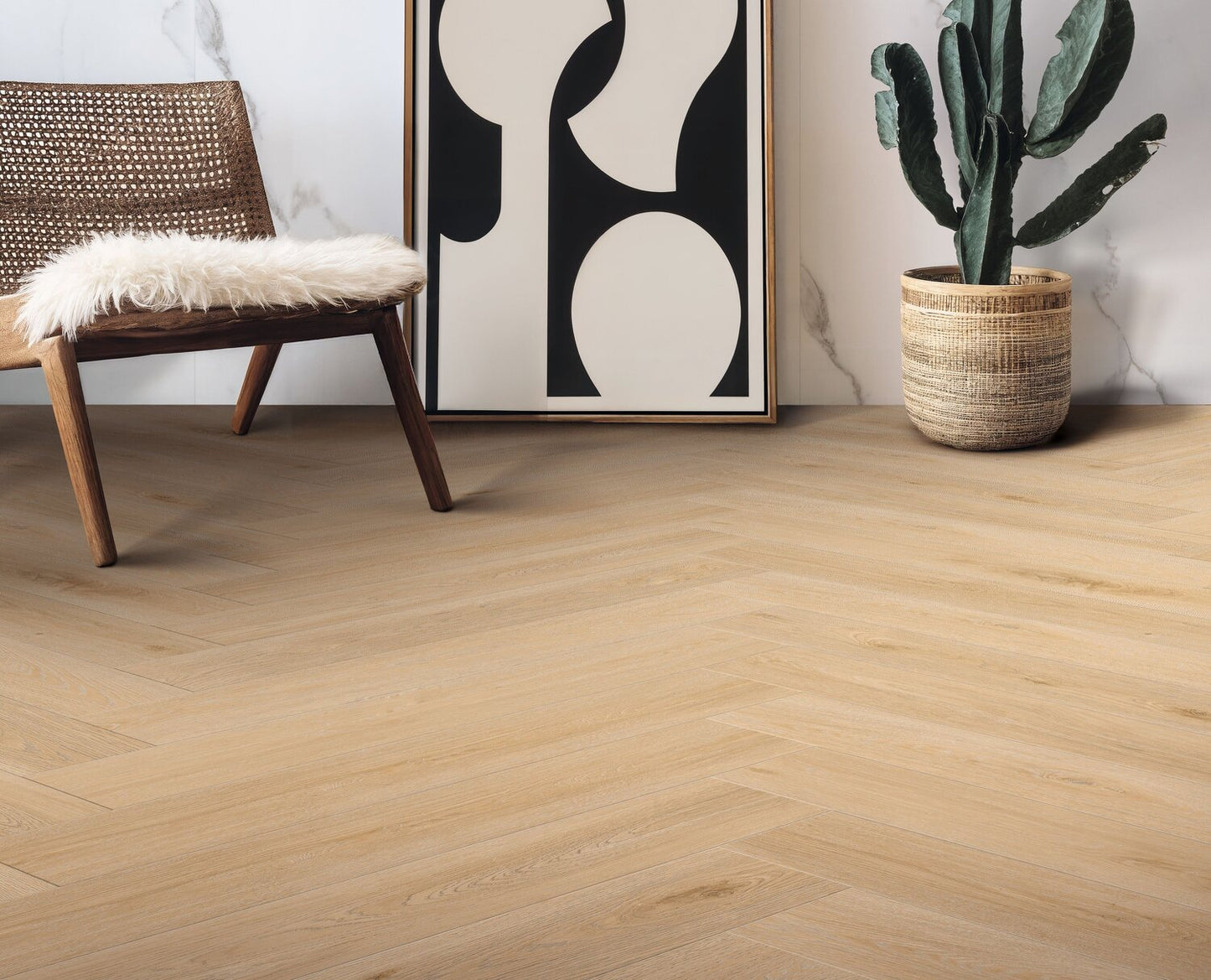 PVC vloer visgraat (15,2 cm x 76,2 cm), Aquinoah blond