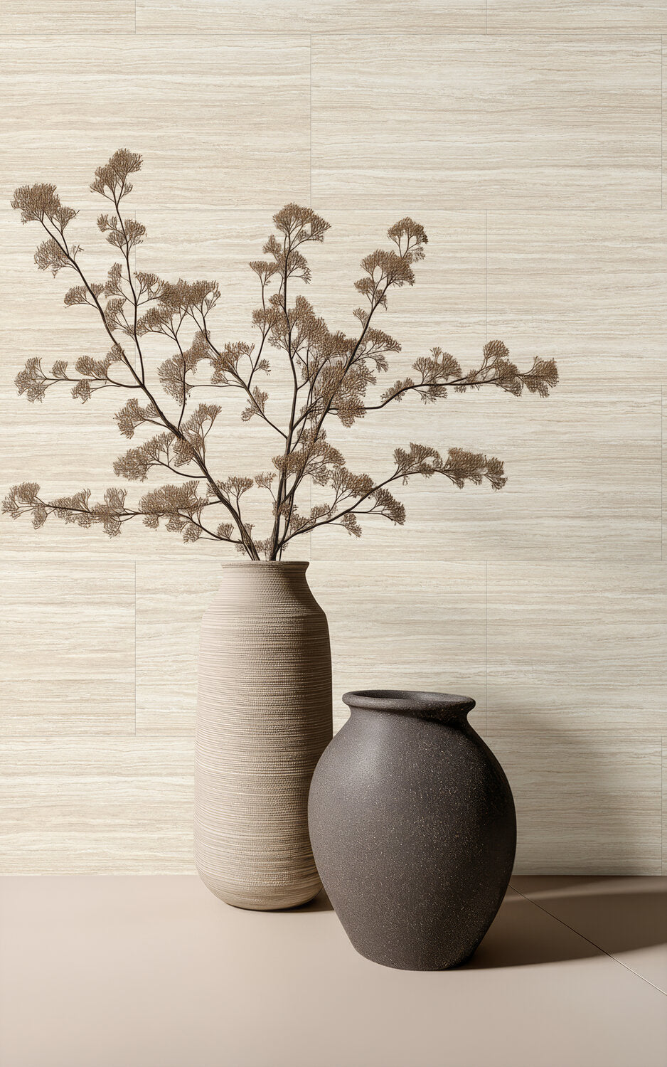 PVC Wandtegel (65 cm x 37,5 cm), Travertine bone tegel