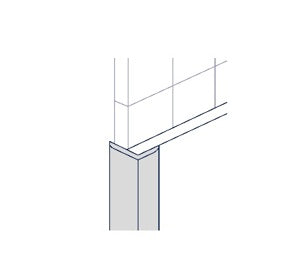 Buitenhoek L-profiel, uitgevoerd in aluminium (2,6 meter)