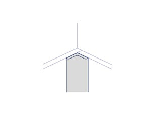 Interne hoek profiel, uitgevoerd in aluminium (2,6 meter)