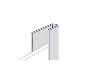 U afwerkprofiel, uitgevoerd in aluminium (2,6 meter)
