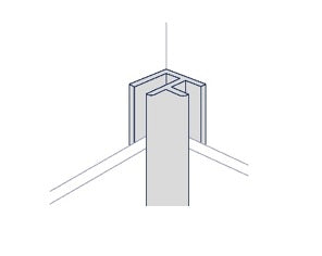 Universele binnenhoek, uitgevoerd in aluminium (2,6 meter)